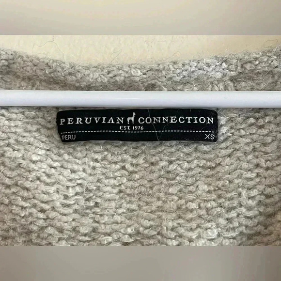 Peruvian Connection Baby Alpaca Oatmeal Cardigan Sweater Size XS - Picture 5 of 11